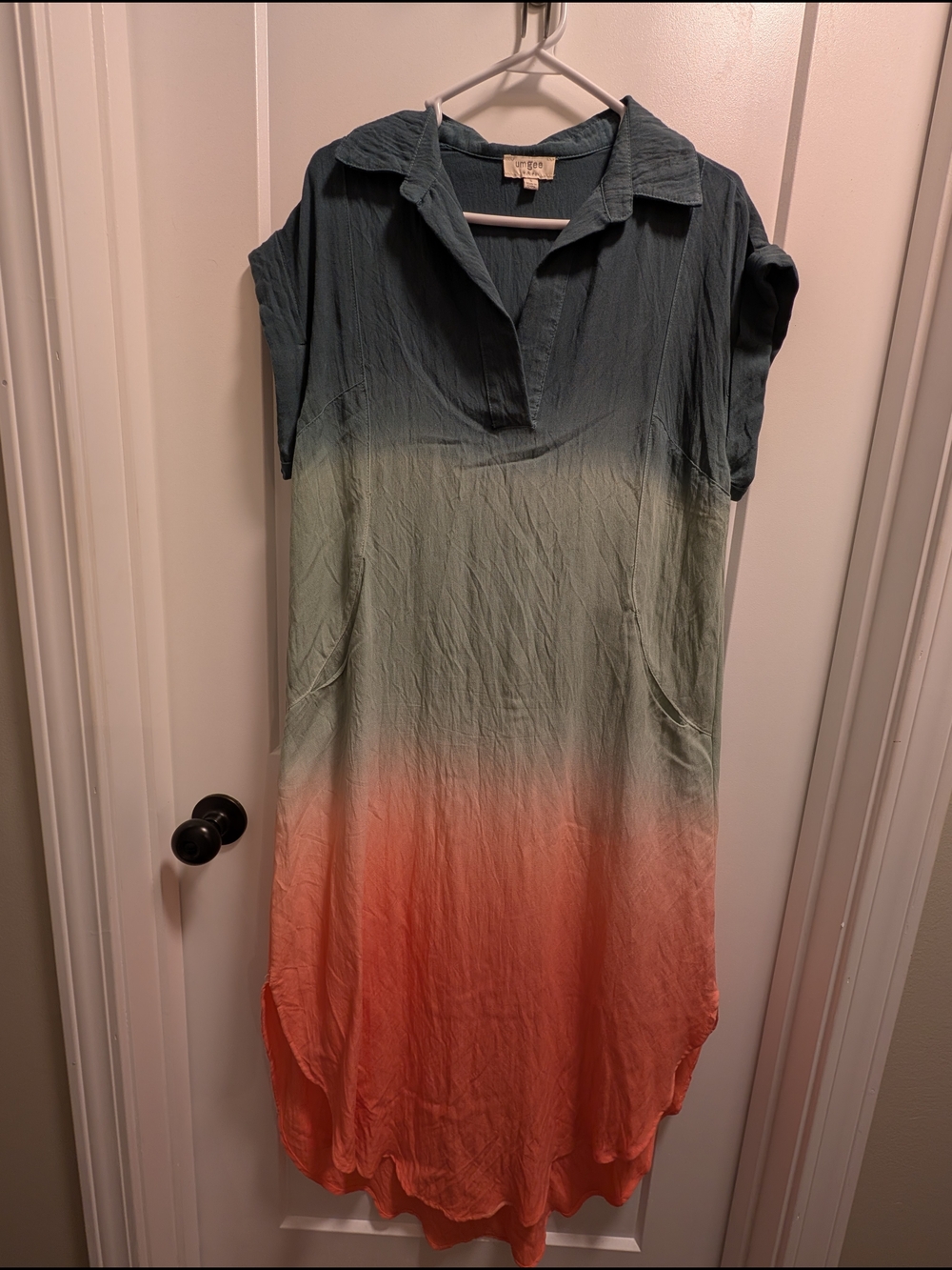 Umgee Ombre Maxi Dress in Blue, Green & Coral